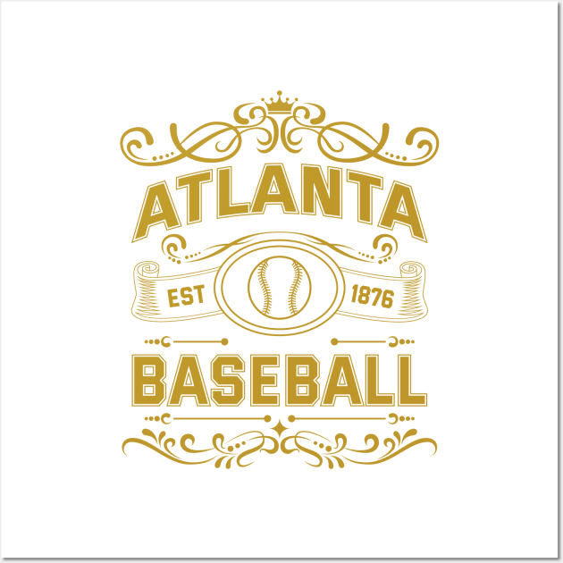 Vintage Atlanta Baseball Wall Art by carlesclan